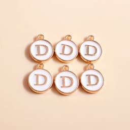 10pcs Cute Mini White Alphabet 26 Letters Charms Pendants for DIY Name Jewelry Necklace Bracelet Earrings Happy Birthday Gifts