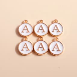 10pcs Cute Mini White Alphabet 26 Letters Charms Pendants for DIY Name Jewelry Necklace Bracelet Earrings Happy Birthday Gifts