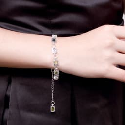 Wholesale 925 Sterling Silver Charm Bracelets Cute Zircon Chain Crystal Jewelry Fashion for Women Wedding Lady