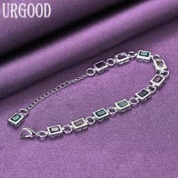 Wholesale 925 Sterling Silver Charm Bracelets Cute Zircon Chain Crystal Jewelry Fashion for Women Wedding Lady