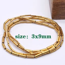 Plated Genuine Gold Color Retention AAA+ Natural Hematite Stone Spacer Loose Beads For Jewelry Making Diy Bracelets Finding