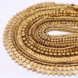 Plated Genuine Gold Color Retention AAA+ Natural Hematite Stone Spacer Loose Beads For Jewelry Making Diy Bracelets Finding