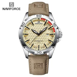 NAVIFORCE Men Casual Sport Military Quartz Calendar Wrist Watch for Man Business Leather Waterproof Male Clock Relogio Masculino