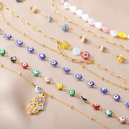 Stainless Steel Evil Eye Anklets For Women Enamel Round Leg Chain Blue Evil Eye Anklets Bracelet Summer Beach Foot Jewelry Gift