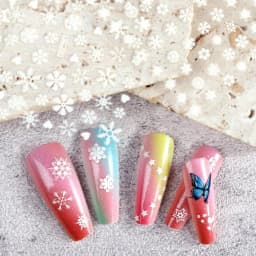 30 Sheets Christmas Nail Art Stickers Self Adhesive 3D White Snowflake Nail Decals Xmas Nail Supplies Christmas Manicure Sliders