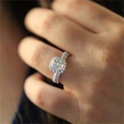 Luxury Wedding Rings for Women Silver Color Square Fashion Metal Inlaid White Zicron Stones Engagement Ring Set Jewelry