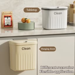 8.5/12L Hanging Trash Can For Kitchen Cabinet Door Wall Mounted Recycling Garbage Basket with Lid Bathroom Kitchen Accessories