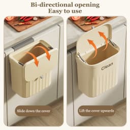 8.5/12L Hanging Trash Can For Kitchen Cabinet Door Wall Mounted Recycling Garbage Basket with Lid Bathroom Kitchen Accessories