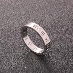 One Crystal Rings Fashion Jewelry Hollow Roman Numerals Stainless Steel Personalized Simplicity Accessories Women Rings