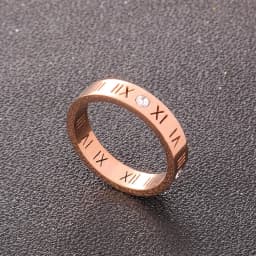 One Crystal Rings Fashion Jewelry Hollow Roman Numerals Stainless Steel Personalized Simplicity Accessories Women Rings
