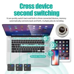 Wireless Bluetooth 2.4G Rechargeable Keyboard Mouse Combos USB Mouse 78 Keys Portable Keypad And Optical Mouse For Laptop PC