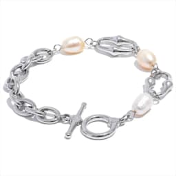 Yhpup High-Grade Natural Freshwater Pearls Metal Chain Fashion Necklace Trendy 18K PVD Plated Attractive Women Jewelry Gift