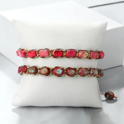 Bohemian Imperial Stone Beaded Bracelet Handmade Braided String Bangles Friendship Jewelry Gift Vintage Design Strand Bracelets