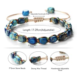 Bohemian Imperial Stone Beaded Bracelet Handmade Braided String Bangles Friendship Jewelry Gift Vintage Design Strand Bracelets