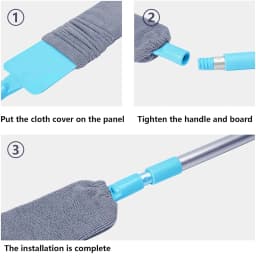 UNTIOR Long Handle Dust Mops Floor Ceiling Cleaning 1/2/3pcs Cloth Mops Bed Bottom Dust Cleaner Removal Household Cleaning Tool