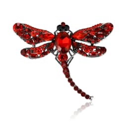 Beaut&Berry Classic Rhinestone Dragonfly Brooches for Women Unisex Insect Pins Casual Party Accessories Gifts Friends Decoration