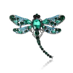 Beaut&Berry Classic Rhinestone Dragonfly Brooches for Women Unisex Insect Pins Casual Party Accessories Gifts Friends Decoration