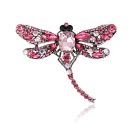 Beaut&Berry Classic Rhinestone Dragonfly Brooches for Women Unisex Insect Pins Casual Party Accessories Gifts Friends Decoration