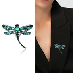 Beaut&Berry Classic Rhinestone Dragonfly Brooches for Women Unisex Insect Pins Casual Party Accessories Gifts Friends Decoration