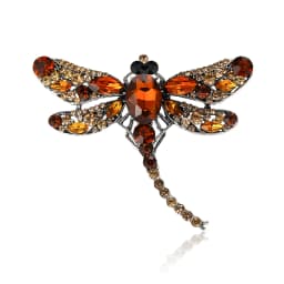 Beaut&Berry Classic Rhinestone Dragonfly Brooches for Women Unisex Insect Pins Casual Party Accessories Gifts Friends Decoration