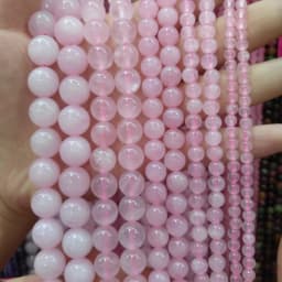 Natural stone beads Pink Crystal 4/6/8/10/12mm Round Ball loose beads for Jewelry Making Necklace DIY Bracelets Accessories