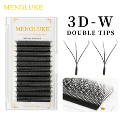 MENGLUKE 3D W Shaped Bloom Automatic Flowering Premade Fans Eyelashes Extensions Natural Soft Light High Idividual Lashes