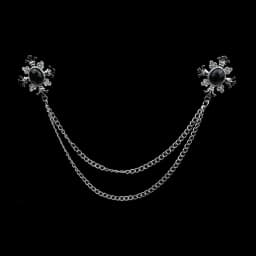 Fashion Gentleman Tassel Brooch For Men Suit Shirt Collar Crystal Cross Chain Lapel Pin Rhinestone Retro Wedding Accessories