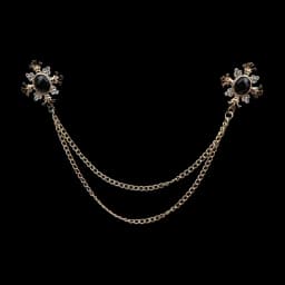 Fashion Gentleman Tassel Brooch For Men Suit Shirt Collar Crystal Cross Chain Lapel Pin Rhinestone Retro Wedding Accessories