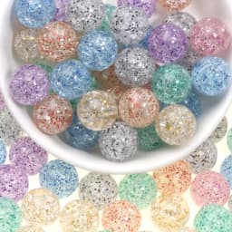 100-30pcs 8 10 12mm Cracked Acrylic Round Beads Glitter Loose Spacer Beads For Jewelry Making Diy Bracelet Necklace Keychain