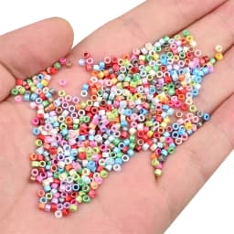 2.5mm Pearl Colour Antique Small Craft Beads Mini Glass Cylindrical Beads for Making Bracelet and Necklace