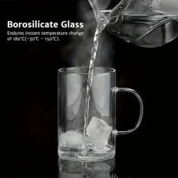 477ML Glass Cup Tea Infuser Mug Borosilicate Glass Tea Mug with Stainless Steel Infuser Home Office Coffee Mug Drinkware