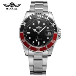 Winner Automatic Mechanical Men Watch Top Brand Luxury Rotating Bezel Timer Luminous Dial Date Calendar Male Classic Wristwatch