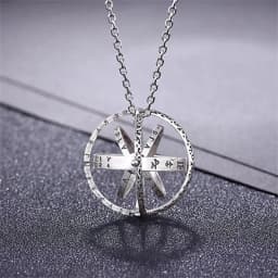 Vintage Astronomical Ball Alloy Men's and Women's Rings Creative Complex Rotating Cosmic Ring Deformable Rotating Ring Necklace