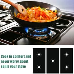 3PCS Gas Stove Pad Gas Stove Protective Covers 5-Hole Kitchen Cleaning Anti-dirty Non-stick Reusable Stovetop Protector Pads