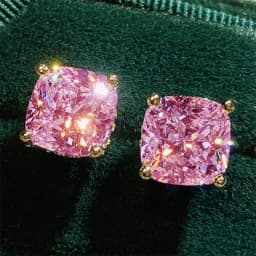 Huitan Women Crystal Cubic Zirconia Stud Earrings High-quality Fashion Versatile Female Everyday Earrings Temperament Jewelry
