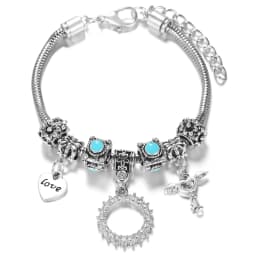 Multi Style Rhinestone 6 Color Beaded Bangle Lobster Buckle Adjustable Snake Chain Elephant Bracelet Pendant Woman Jewelry Gift