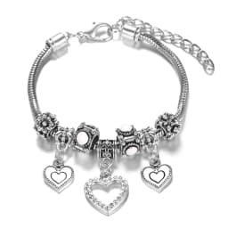 Multi Style Rhinestone 6 Color Beaded Bangle Lobster Buckle Adjustable Snake Chain Elephant Bracelet Pendant Woman Jewelry Gift