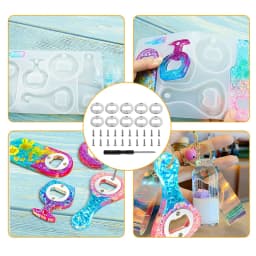 DIY Bottle Opener Tools Set Resin Molds Beer Opener Silicone Mold Making Jewelry Casting Wine Corkscrew Screwdriver Wrench Kit