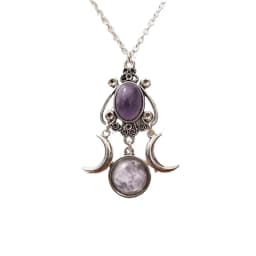 Fashion Black/red/purple Triple Moon Pendant Necklace Jewelry