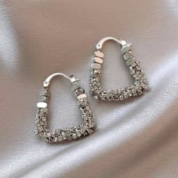 New Year's Design: Geometric Irregular Micro Set Zircon Metal Earrings Luxury Ear Accessories for Women in 2025 Fashion Jewelry