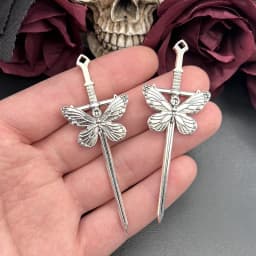 3pcs 78*28mm New Alloy Charm Butterfly Sword Charms Pendant Designer Charms for Jewelry Making DIY Jewelry Findings