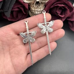 3pcs 78*28mm New Alloy Charm Butterfly Sword Charms Pendant Designer Charms for Jewelry Making DIY Jewelry Findings