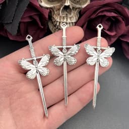 3pcs 78*28mm New Alloy Charm Butterfly Sword Charms Pendant Designer Charms for Jewelry Making DIY Jewelry Findings