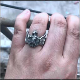 Retro Dark Bat Ring For Men Silver Color 3 colors Street Punk Gothic Adjustable Ring Handmade Jewelry Biker Accessories Man Gift