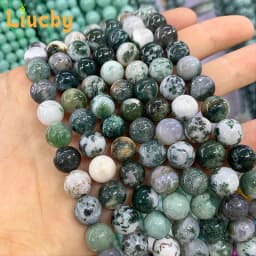 Natural White tree patterned agate Smooth Loose Handmade For Jewelry Making DIY Earrings Charm Bracelet 15" Strand 4/6/8/10/12mm