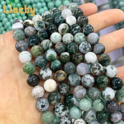 Natural White tree patterned agate Smooth Loose Handmade For Jewelry Making DIY Earrings Charm Bracelet 15" Strand 4/6/8/10/12mm