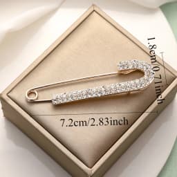 Luxury Elegent Gold Color Crystal Zircon Pins Fashion Women Rhinestones Brooches Safety Metal Pin Shawl Scarf Jeans Buckle Party