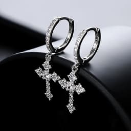Punk Gothic Heart Earrings For Women Fashion Korean Jewelry Gifts Accessories Star Thorn Heart Colored Crystal Pendant Ear Hooks