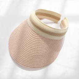 Woman New Fashion Sun Hats Female Outdoor Visor Beach Caps Breathable Empty Top Straw Cap Female Anti-UV Beach Cap