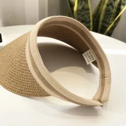 Woman New Fashion Sun Hats Female Outdoor Visor Beach Caps Breathable Empty Top Straw Cap Female Anti-UV Beach Cap